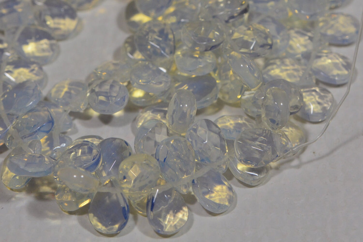 Opalite Faceted Teardrop Beads Jewelry Making Supplies
