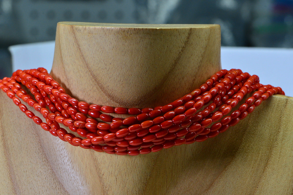 Red Coral 6x3mm Beads Gemstone Beads Jewelry Making Supplies