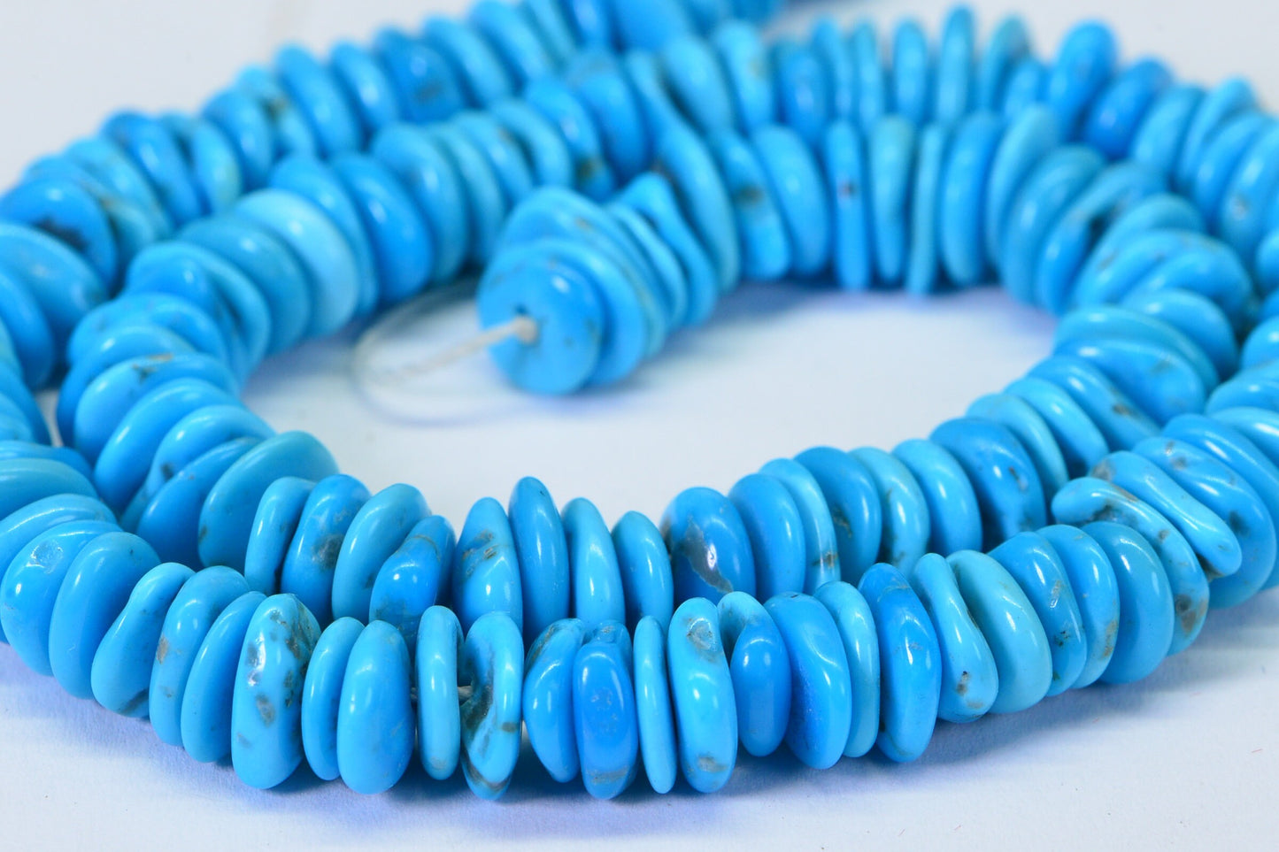 Sleeping Beauty Turquoise Beads: Arizona Rondelle Flat Discs