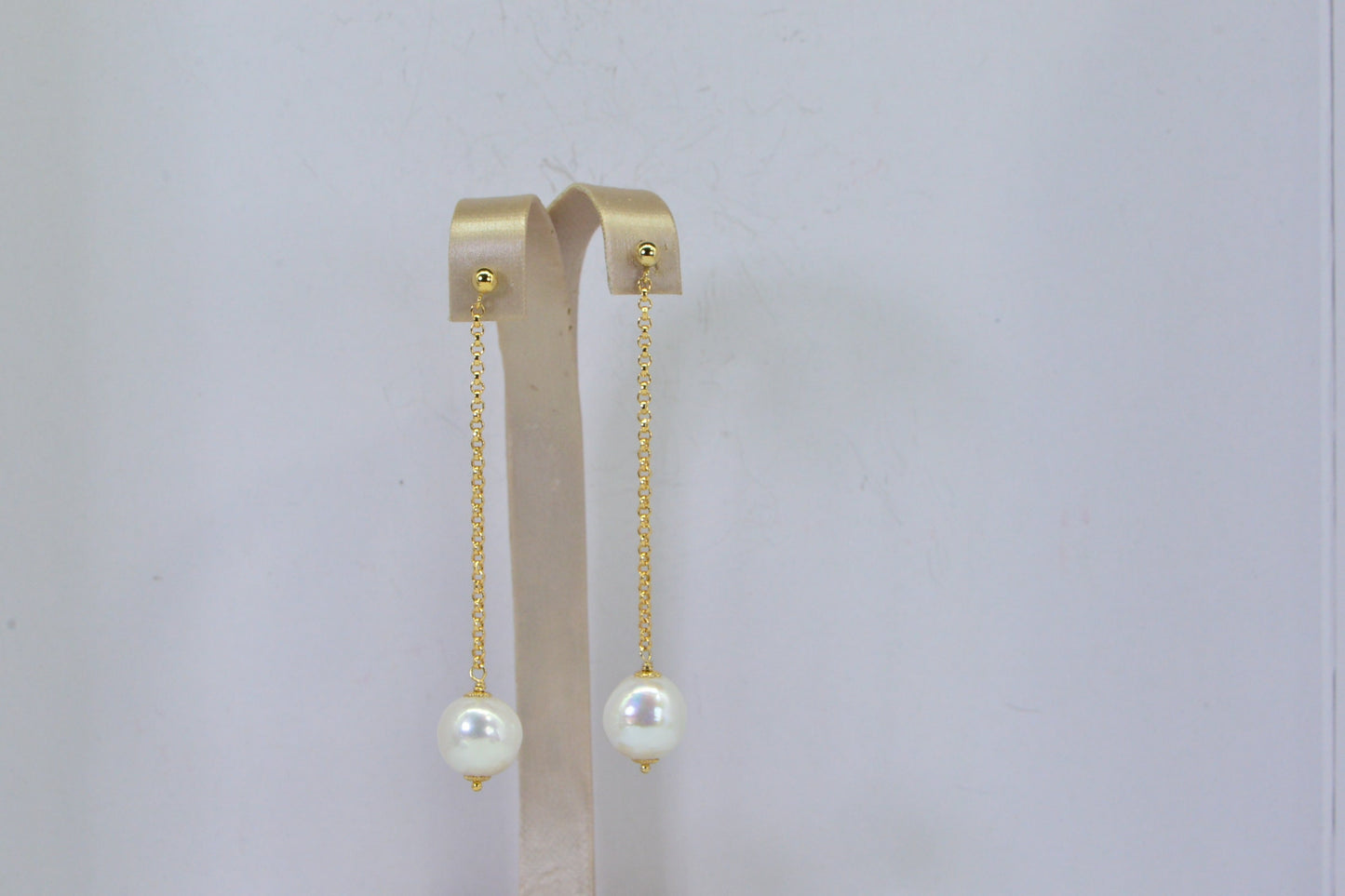Akoya Pearl Drop Earrings: 14k Gold Filled Chain, Bridal Jewelry