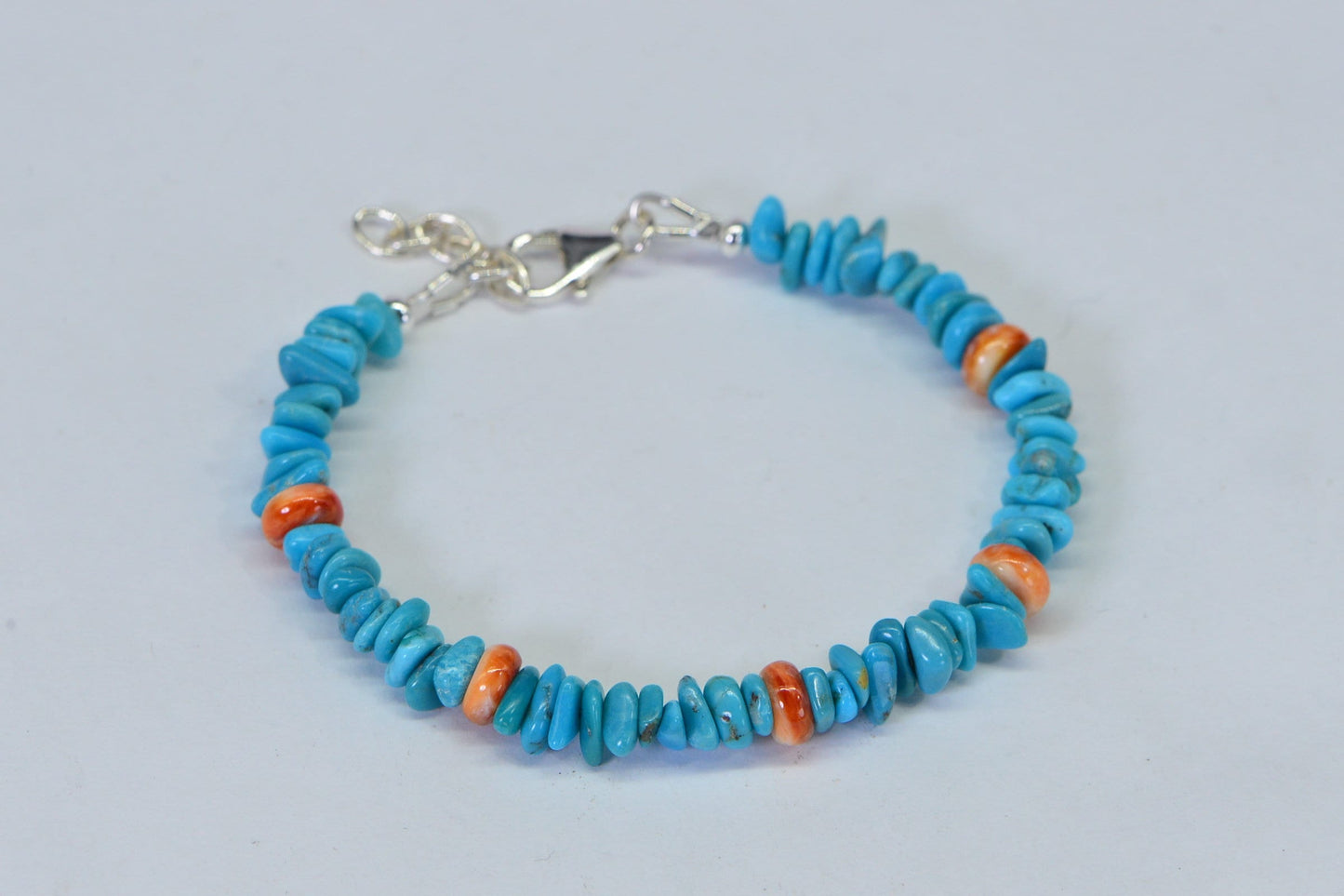 Sleeping Beauty Turquoise & Oyster Shell Bracelet - Sterling Silver