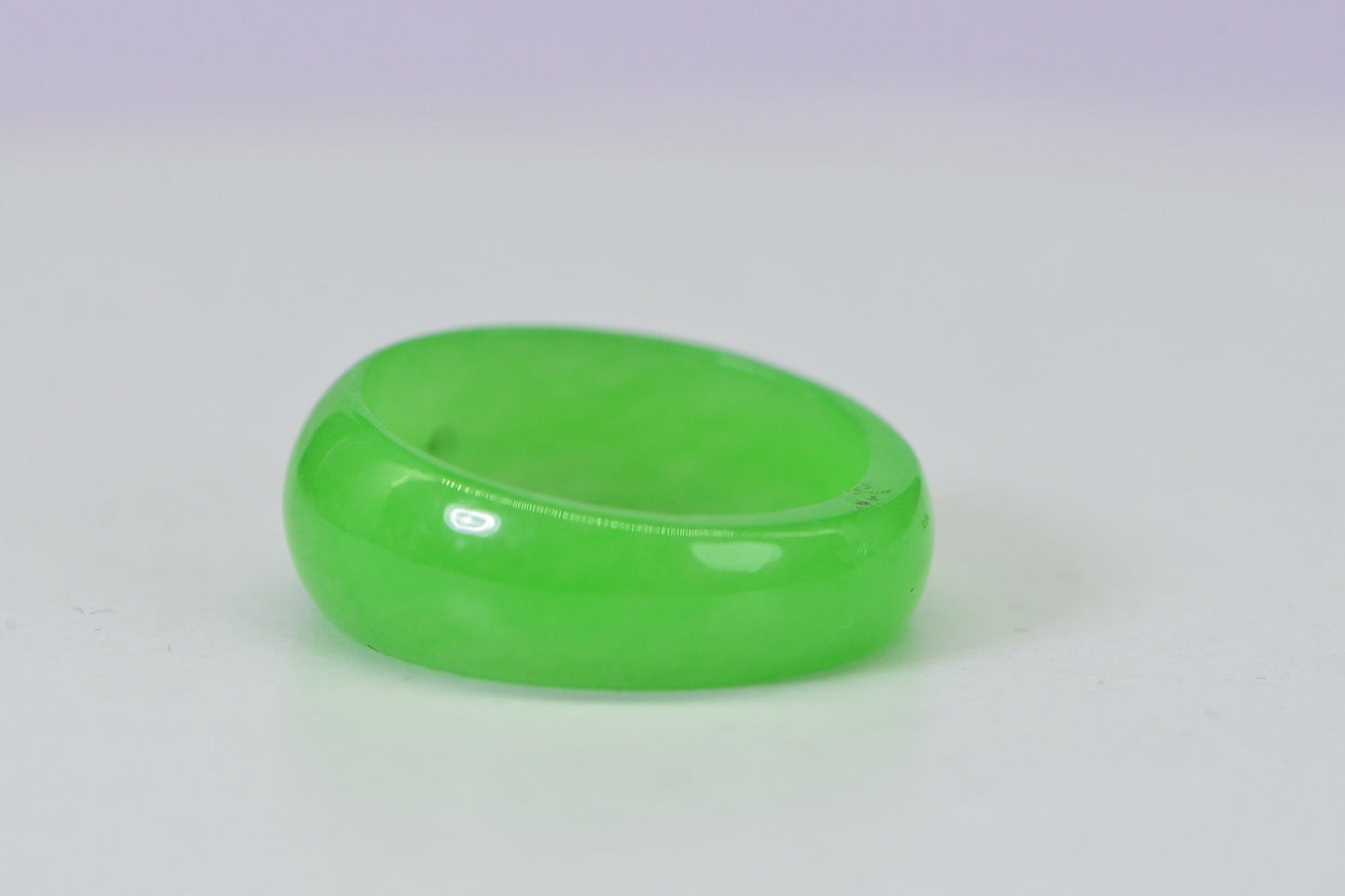 Burmese Green Jade Ring Band: Solid Stone Vintage Ring