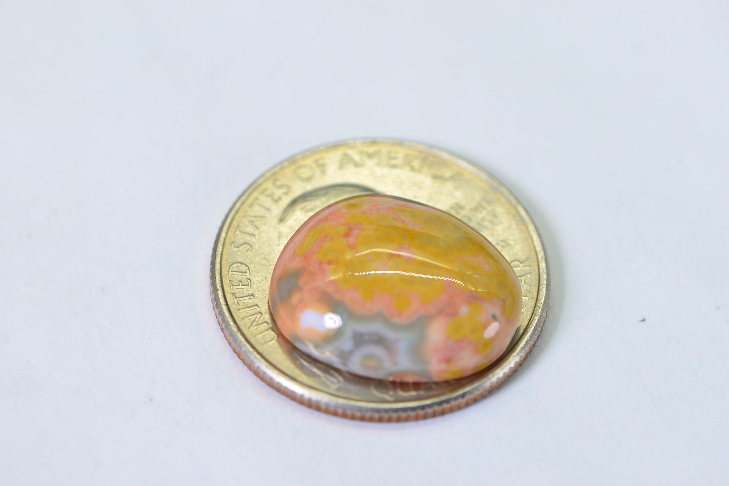 Ocean Jasper Freeform Cabochon: Natural Madagascar Gemstone (17.5x14.75x5.6mm)