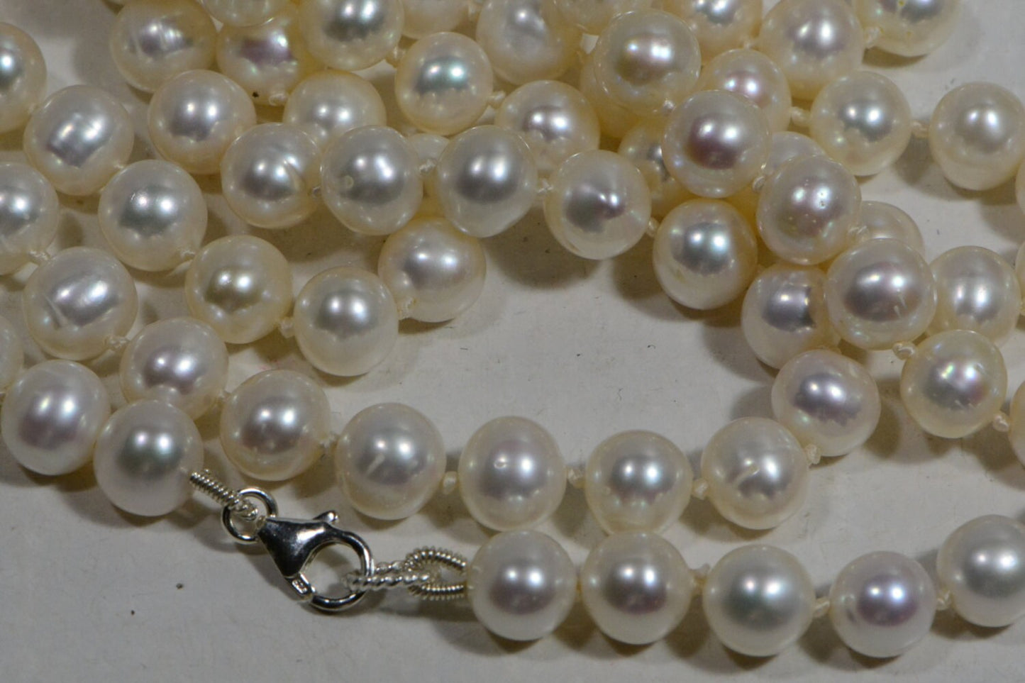 Knotted Pearl Necklace, Freshwater Pearls, Long Necklace