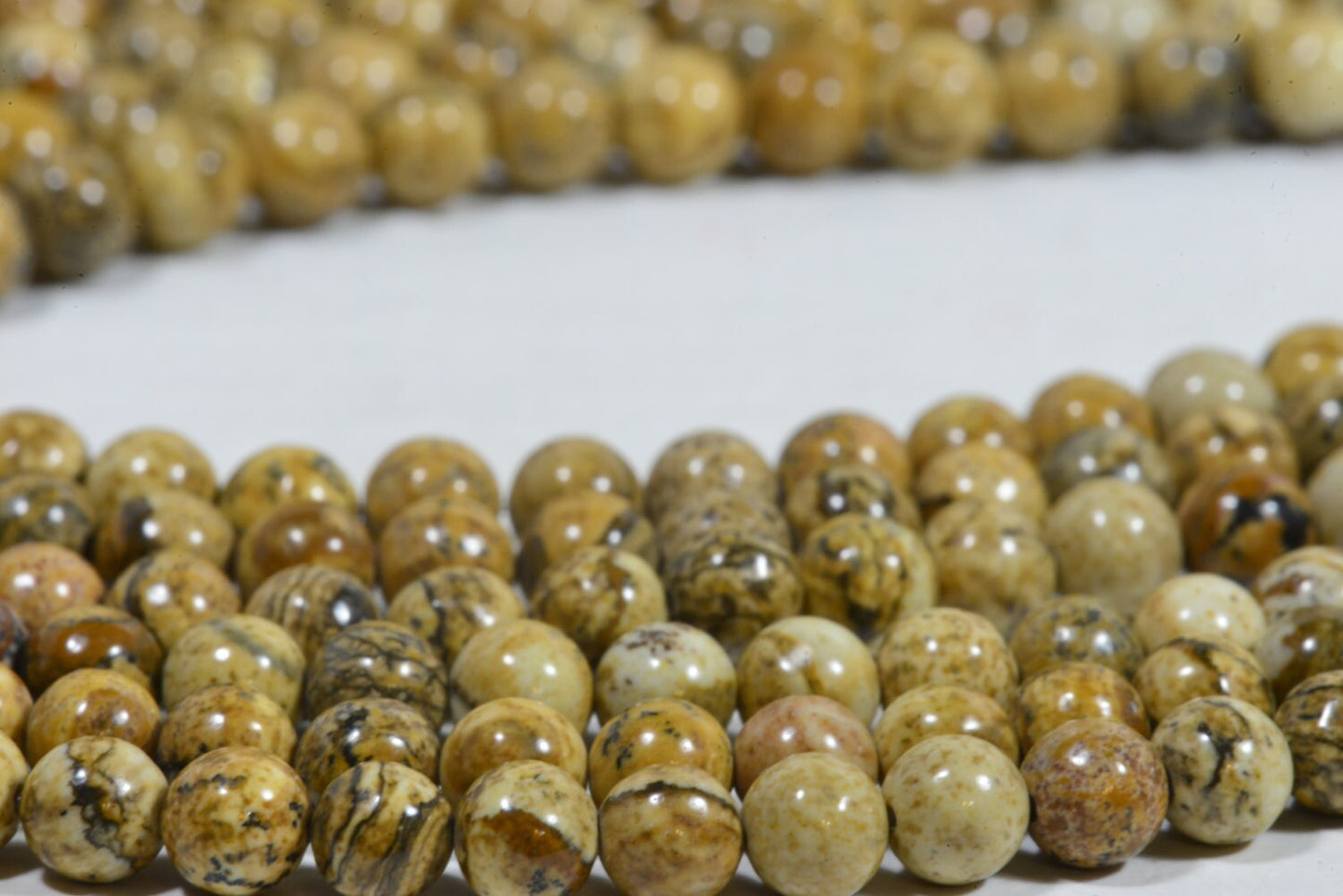 6mm Picture Jasper Round Beads: Natural Gemstone Jewelry Supplies