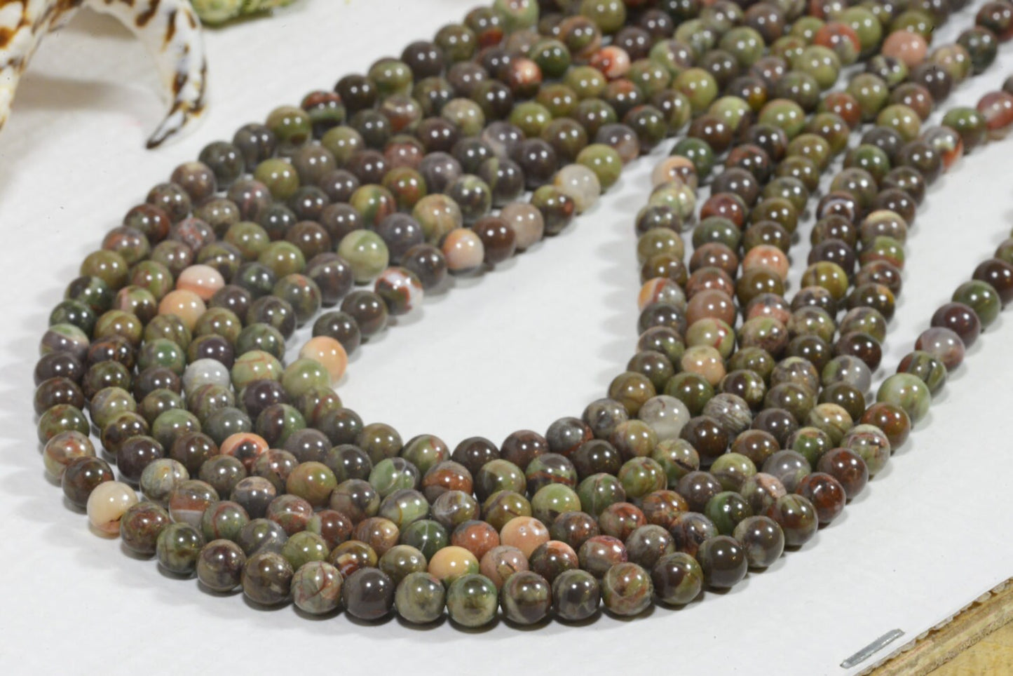 6mm Rainforest Jasper Beads: Natural Gemstone Bracelet Supplies