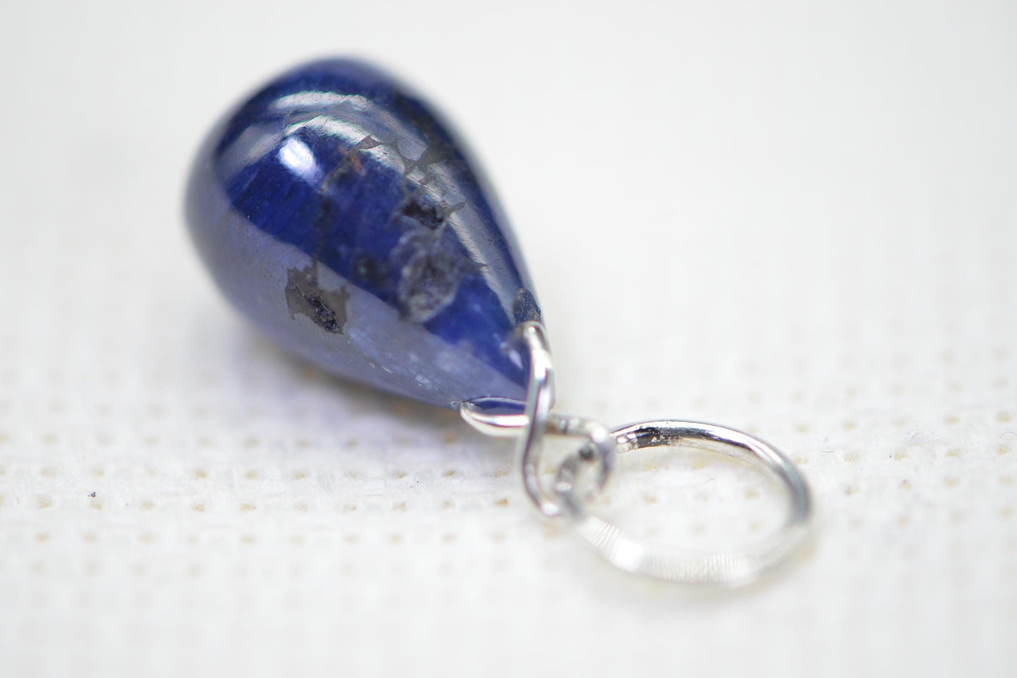 Natural Sapphire Pendant: Simple Wire Wrapped 925 Sterling Silver