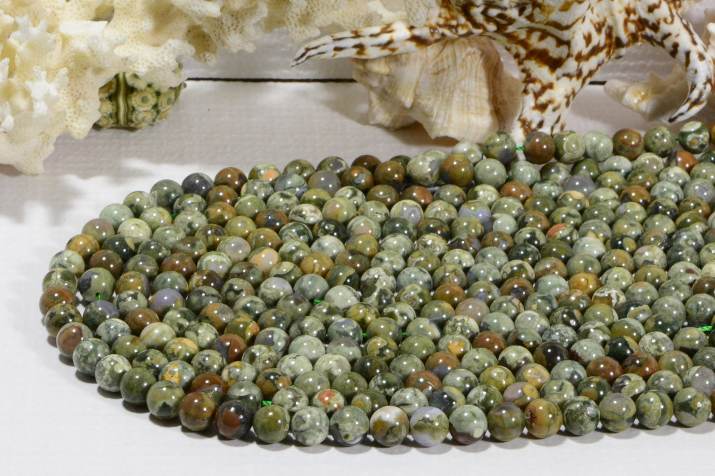 8mm Rhyolite Jasper Round Beads Natural Gemstone Loose Beads Full Strand