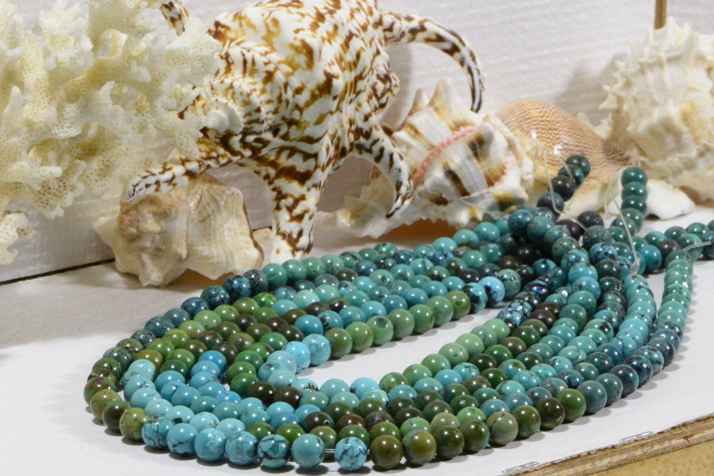 8mm African Turquoise Jasper Beads: Round Gemstone Strand