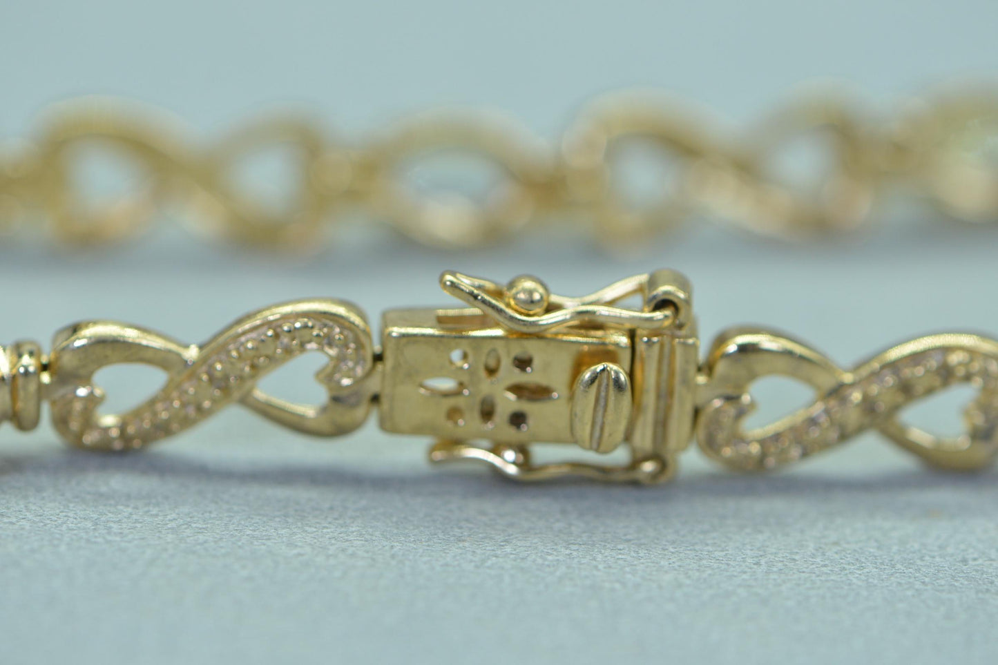 Rainbow Gemstone Tennis Bracelet: 14k Gold over Sterling Silver Infinity Design