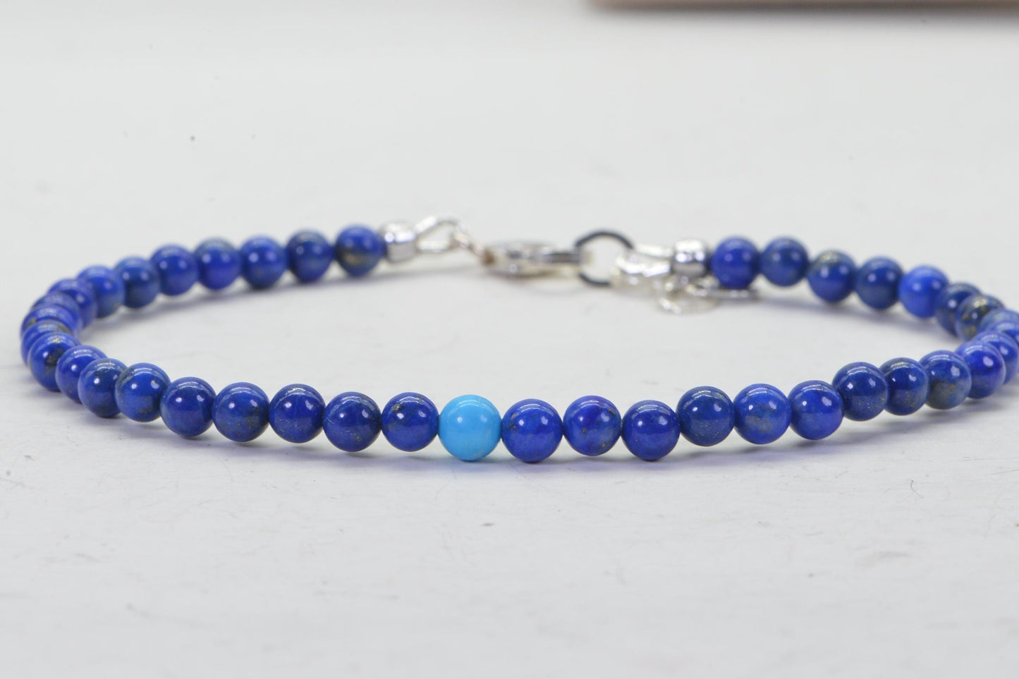 Lapis Lazuli & Sleeping Beauty Turquoise Bracelet: Sterling Silver