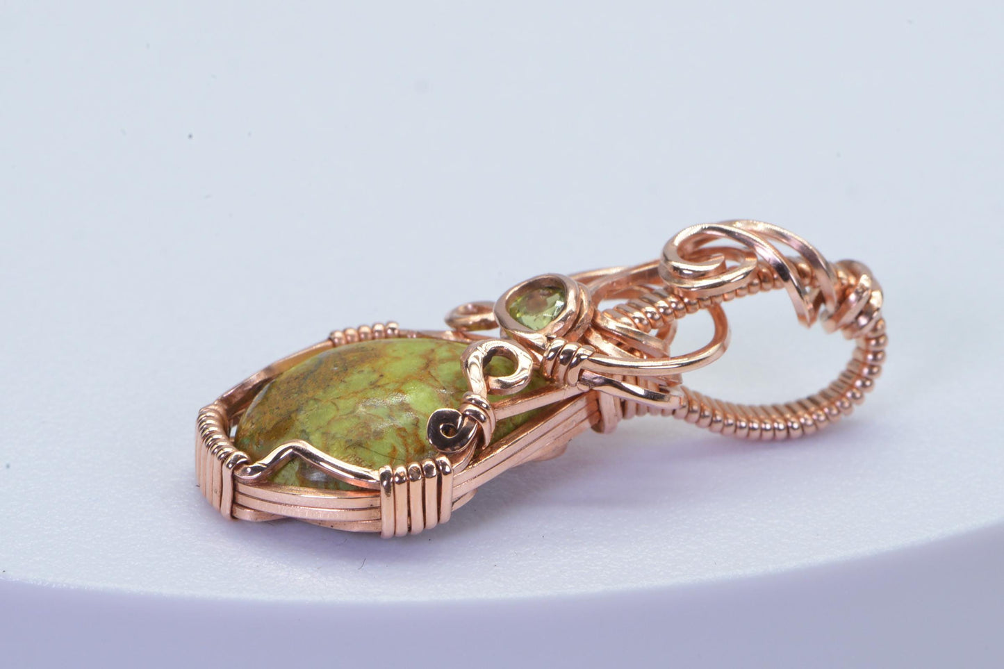 Rare Australian Gaspeite Copper Pendant Necklace: Healing Stone Jewelry
