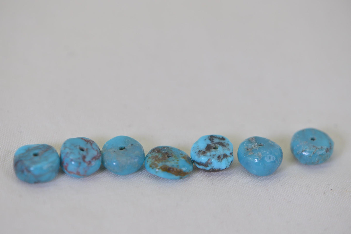 8mm Nevada Turquoise loose Beads Disc Turquoise Beads natural Gemstone Beads Jewelry Making Supplies, pack of 8 Rondelle beads