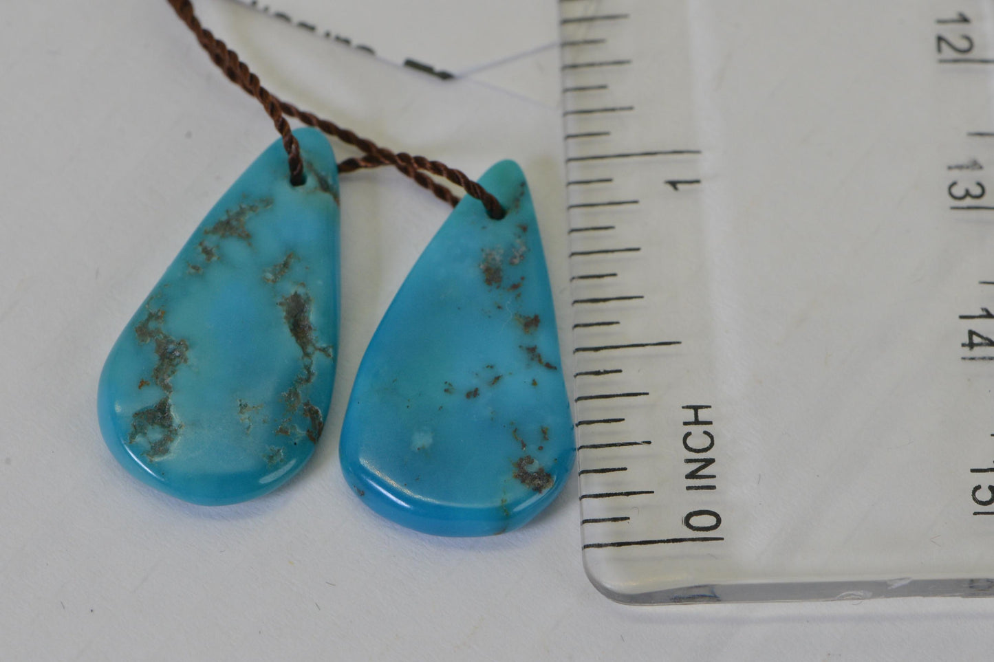 Sleeping Beauty Turquoise Teardrop Beads: Arizona Gemstone (24.5X13.5mm)