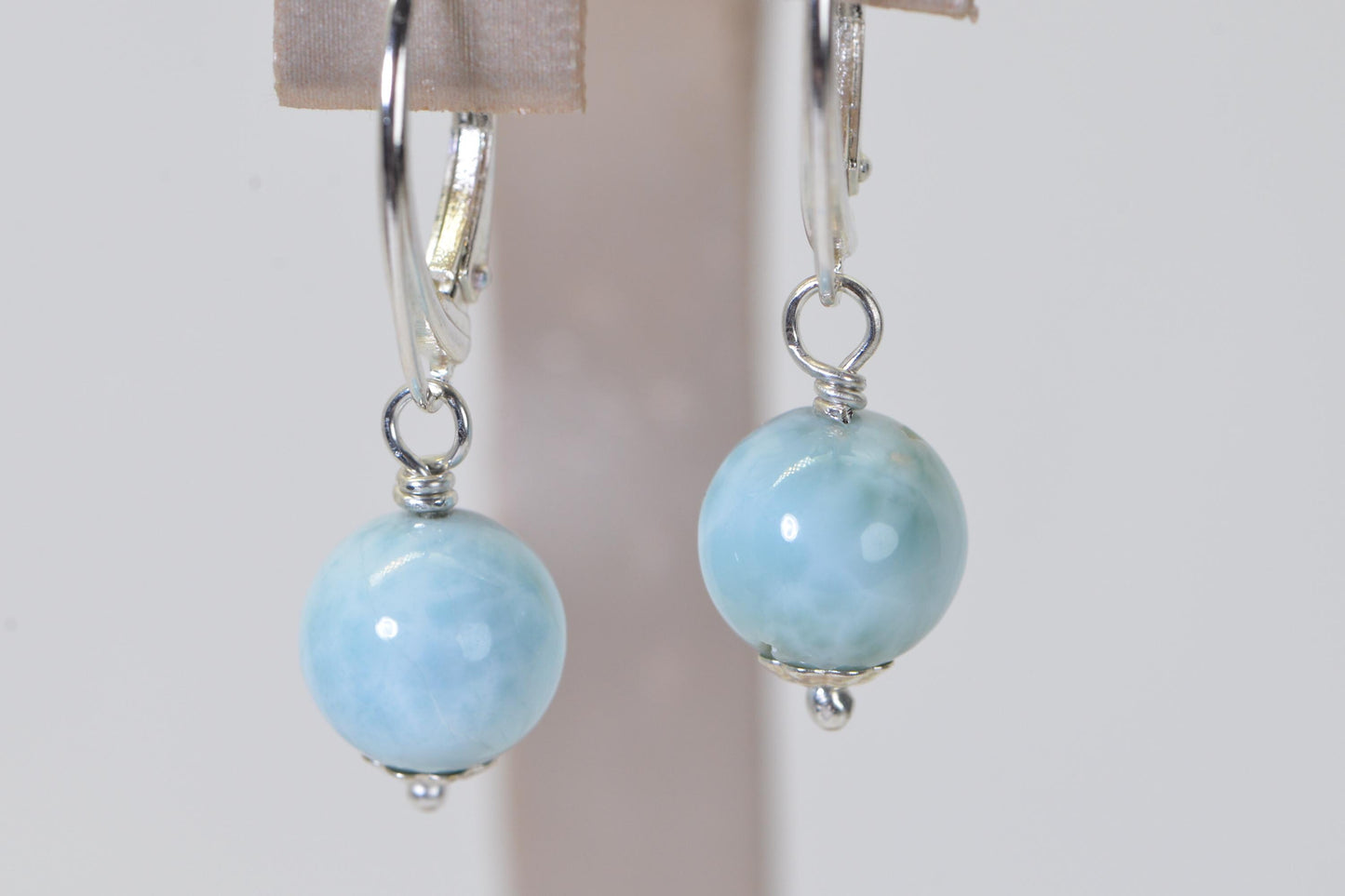 Minimalist Earrings Gemstone Turquoise Blue Sleeping Beauty Earrings Wire Wrapped Sterling Silver Drops