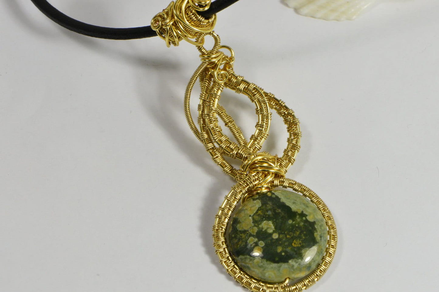 Rainforest Jasper Wire wrapped Pendant