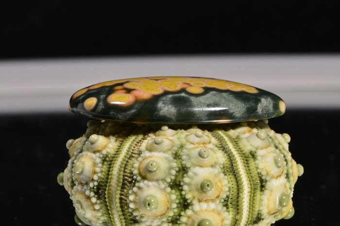 Ocean Jasper Cabochon: Freeform Gemstone for Pendant (29.4x20x4.7mm)