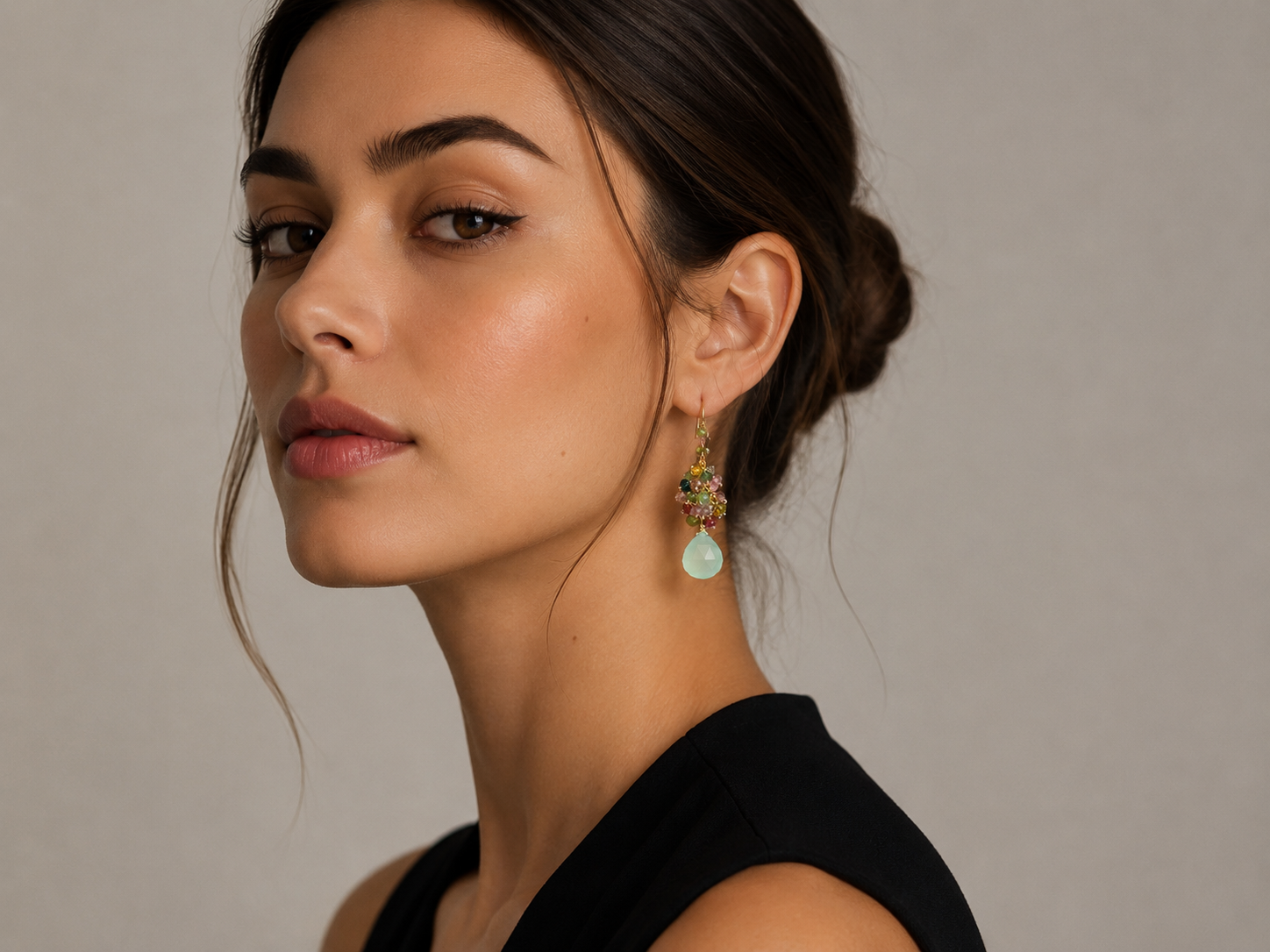 Hand Made Wire Wraps Gemstone Earrings