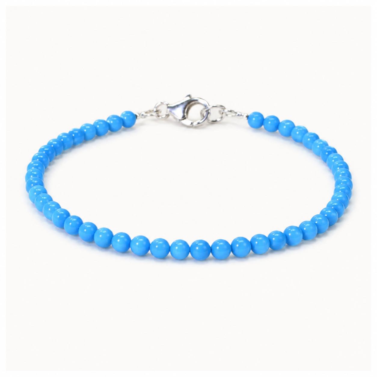 Sleeping Beauty Turquoise Bracelet: 3.5mm Sterling Silver Healing Bracelet
