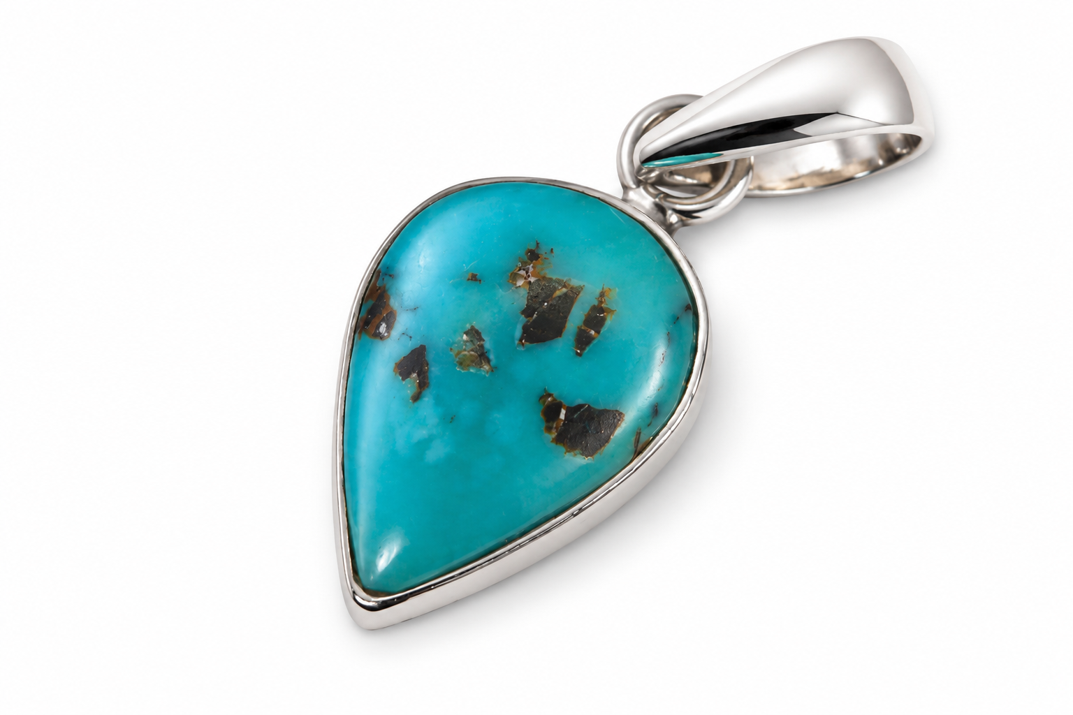 Natural Kingman Turquoise Pendant – Sterling Silver Bezel Set | Southwestern Turquoise Jewelry | Handmade Turquoise Pendant