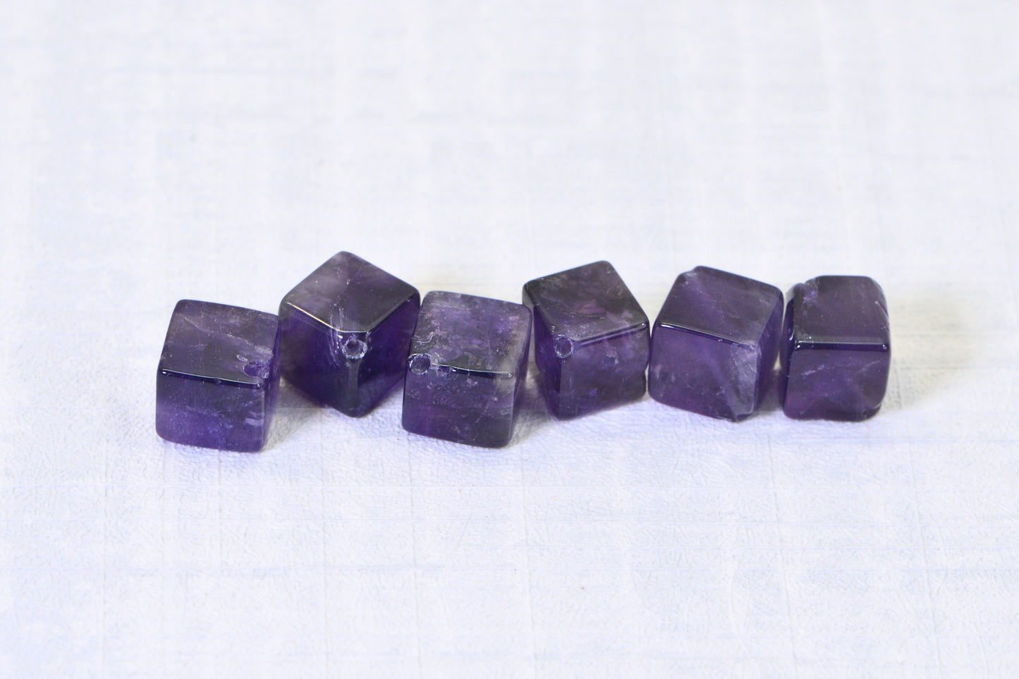 Amethyst gemstone cube shape beads 10 mm 6pcs/ Natural Gemstone Bead supplies