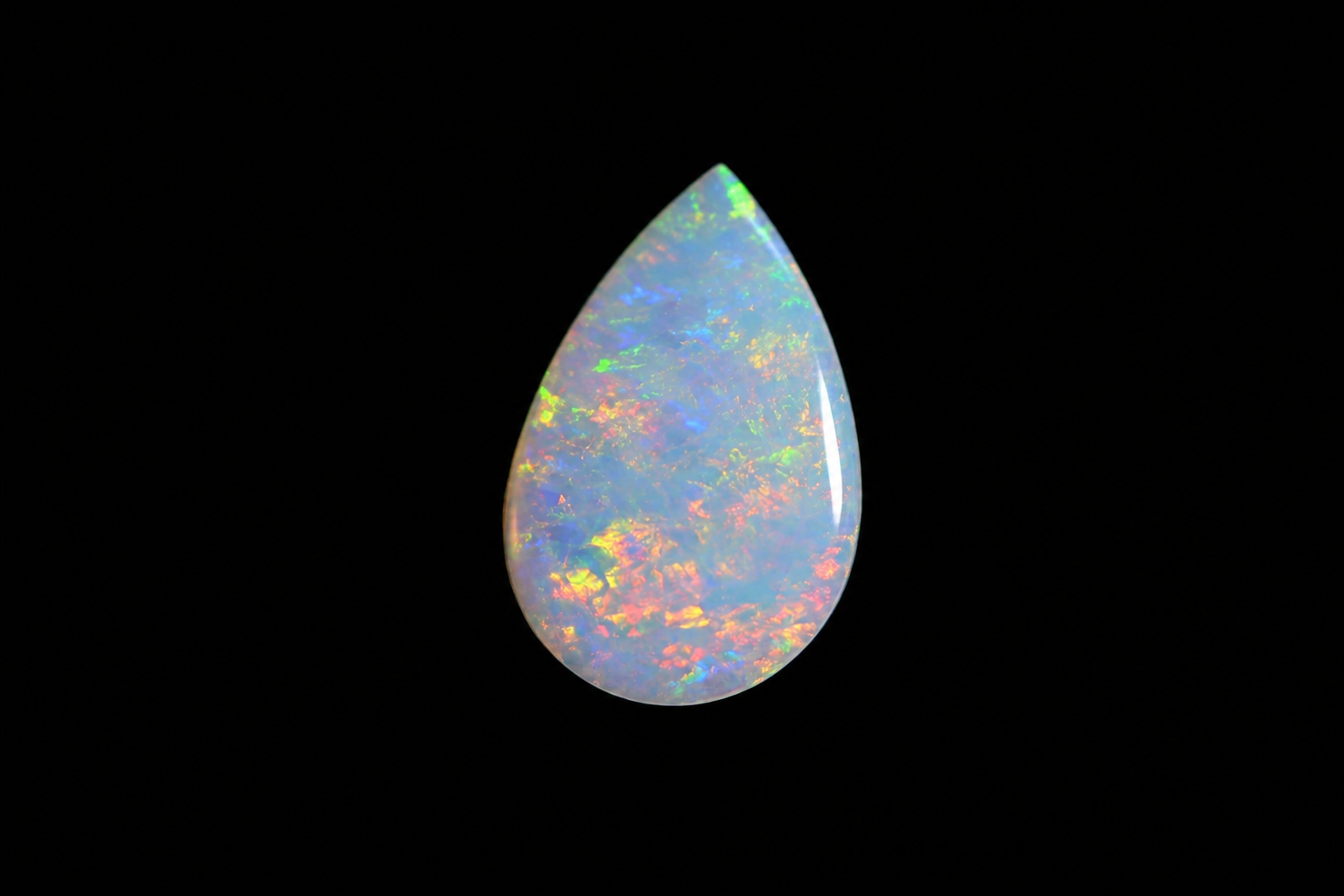 Australian White Solid Opal Cabochon – Natural Untreated Opal – Pear Shape – 0.42 Ct
