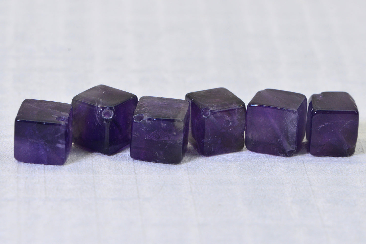 Amethyst gemstone cube shape beads 10 mm 6pcs/ Natural Gemstone Bead supplies
