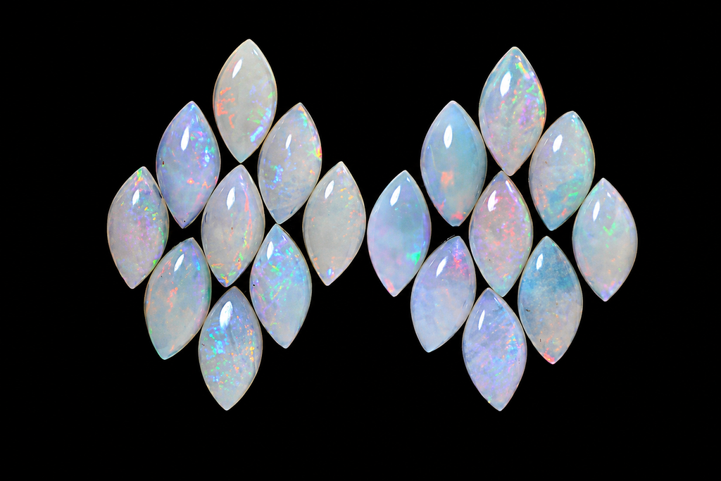 Australian white Opal Solid Natural Gemstone Marquise Cabochons