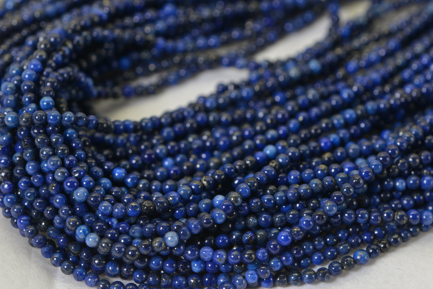 2mm Tiny Round Beads Lapis Lazuli Full Strand 15.5 inches