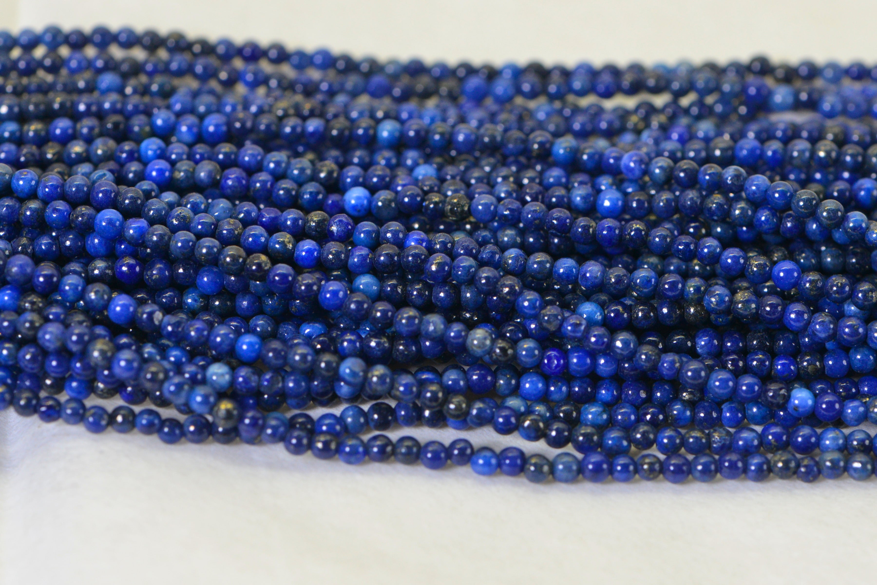 2mm Tiny Round Beads Lapis Lazuli Full Strand 15.5 inches