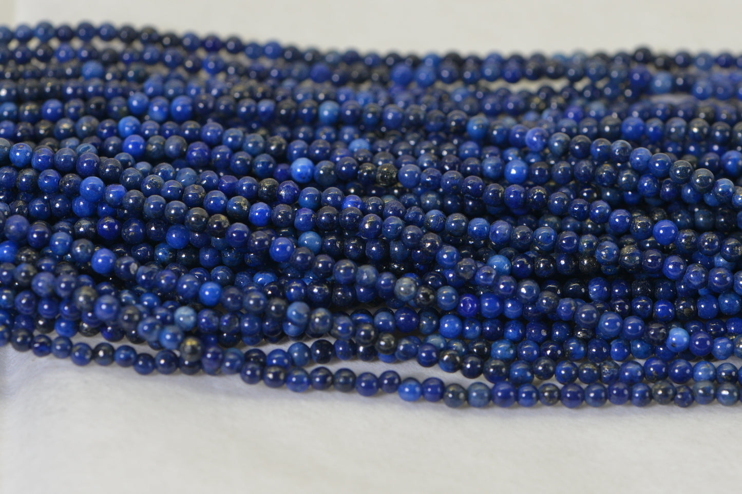 2mm Tiny Round Beads Lapis Lazuli Full Strand 15.5 inches
