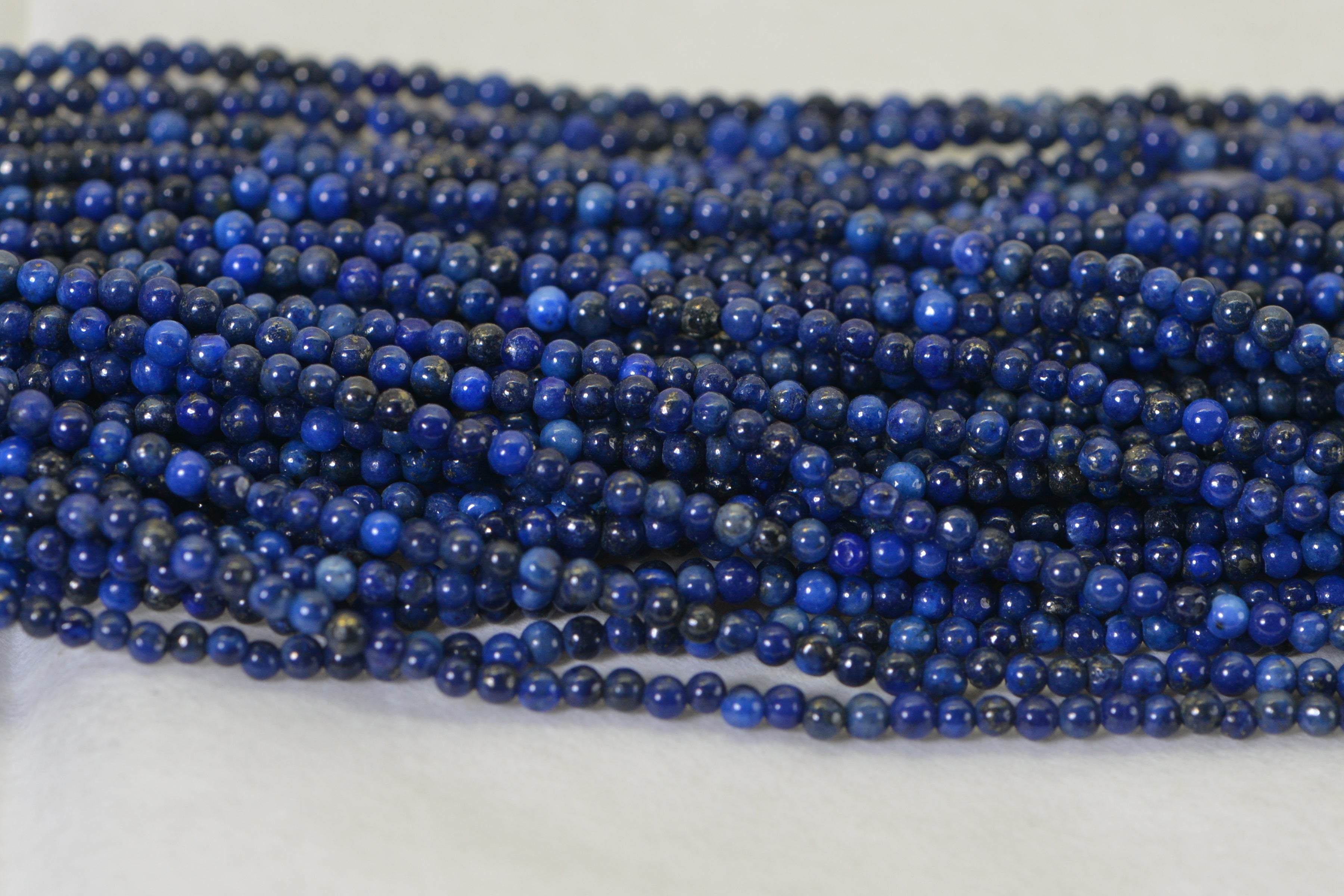 2mm Tiny Round Beads Lapis Lazuli Full Strand 15.5 inches
