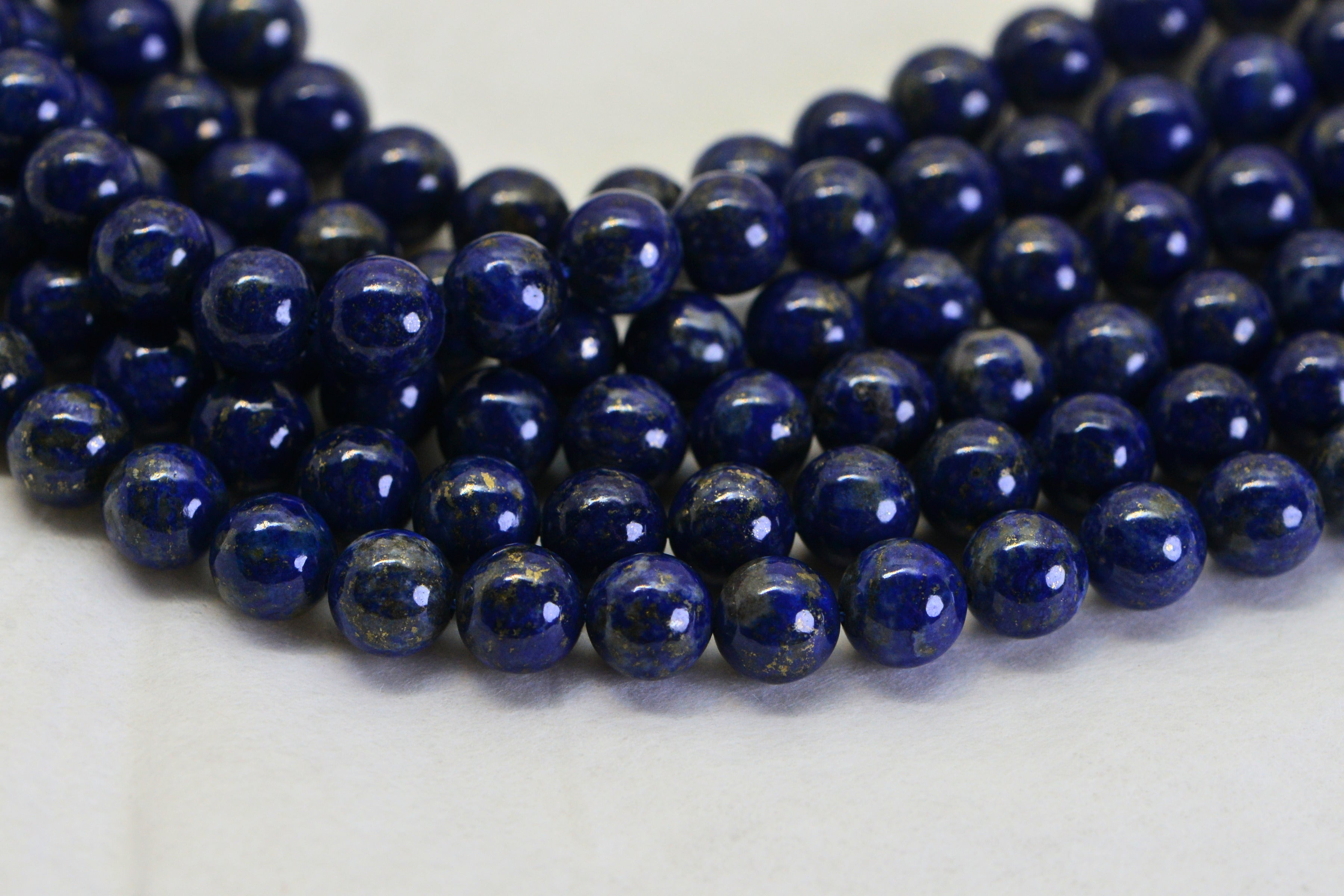 AAA Lapis Lazuli Beads 6mm  Natural Gemstone Full Strand 15.5 inches