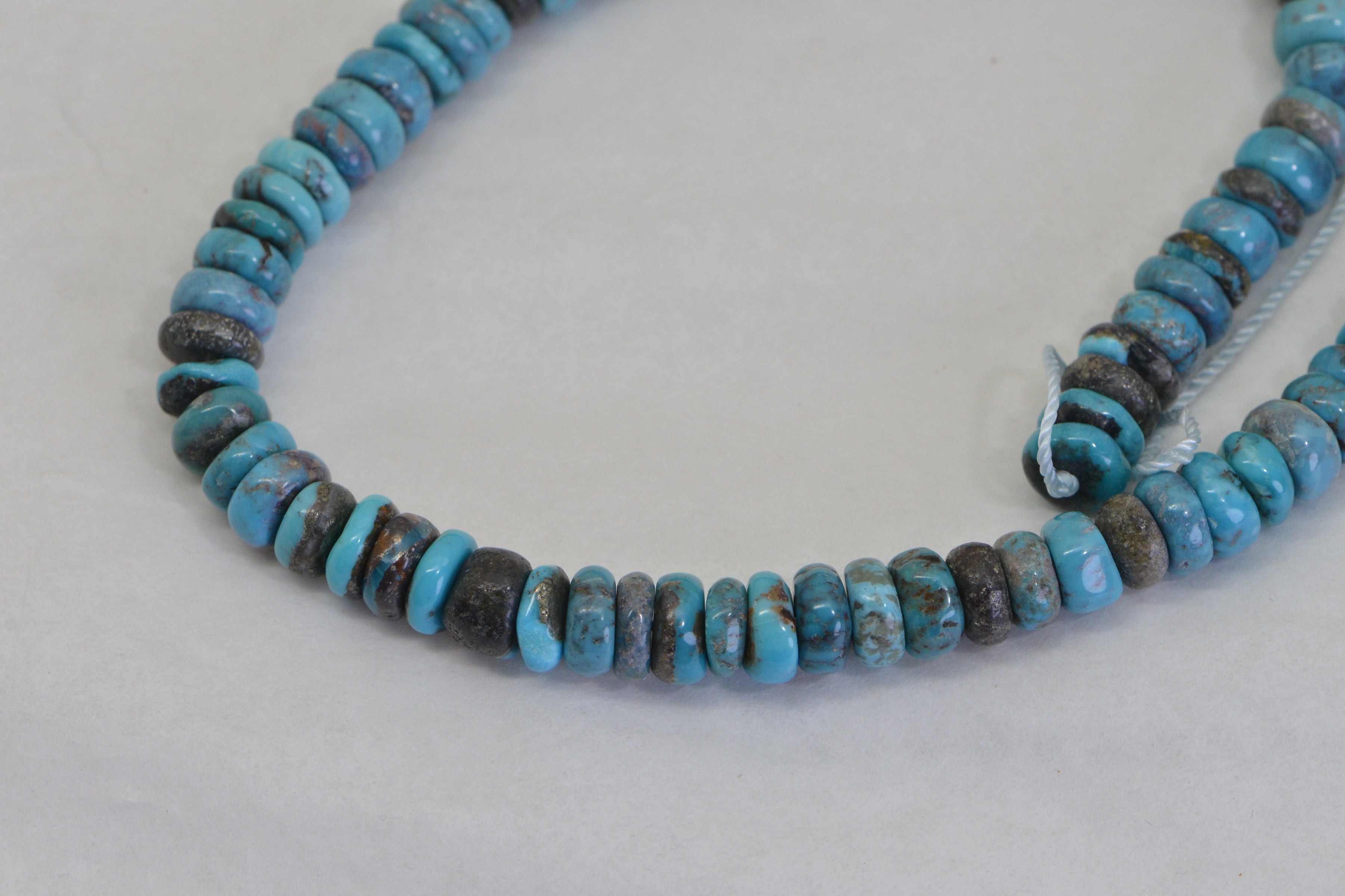 Genuine 100% Natural Arizona Turquoise Large Heishi Beads 8mm  Rondelle Disc Wheel Real Natural Blue Turquoise Beads Full 15.5" Strand