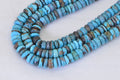 Genuine 100% Natural Arizona Turquoise Large Heishi Beads 8mm  Rondelle Disc Wheel Real Natural Blue Turquoise Beads Full 15.5" Strand