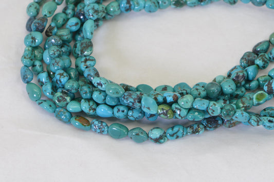 Kingman Turquoise Nugget Beads – 16" Strand Gemstone Freeform