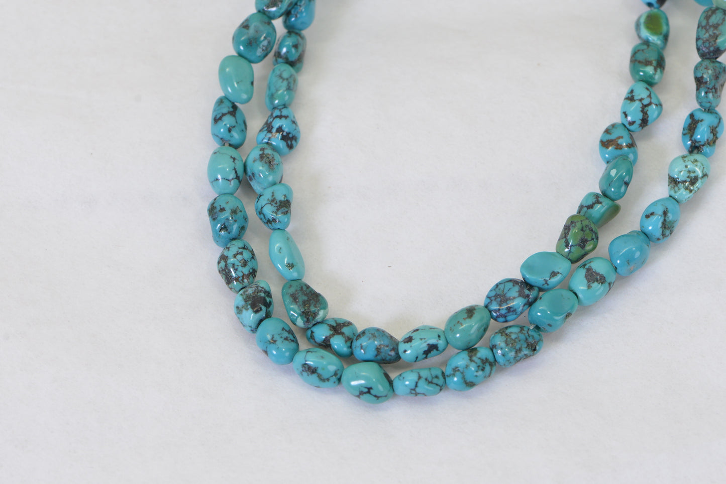 Kingman Turquoise Nugget Beads – 16" Strand Gemstone Freeform