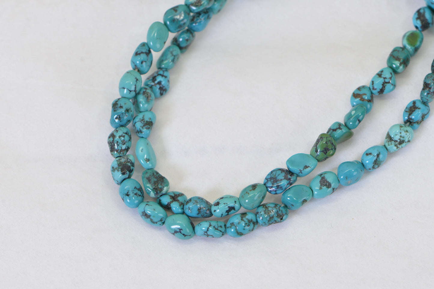 Kingman Turquoise Nugget Beads – 16" Strand Gemstone Freeform