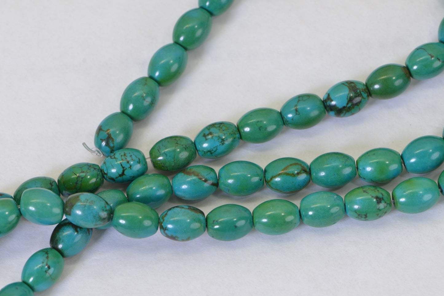 Green Turquoise Barrel Beads – Natural Gemstone 15.75" Strand