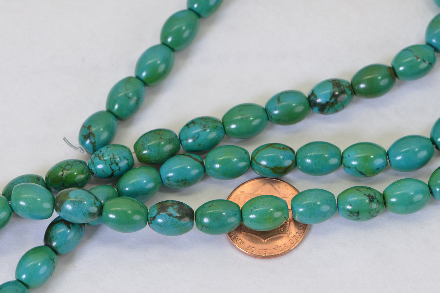Green Turquoise Barrel Beads – Natural Gemstone 15.75" Strand