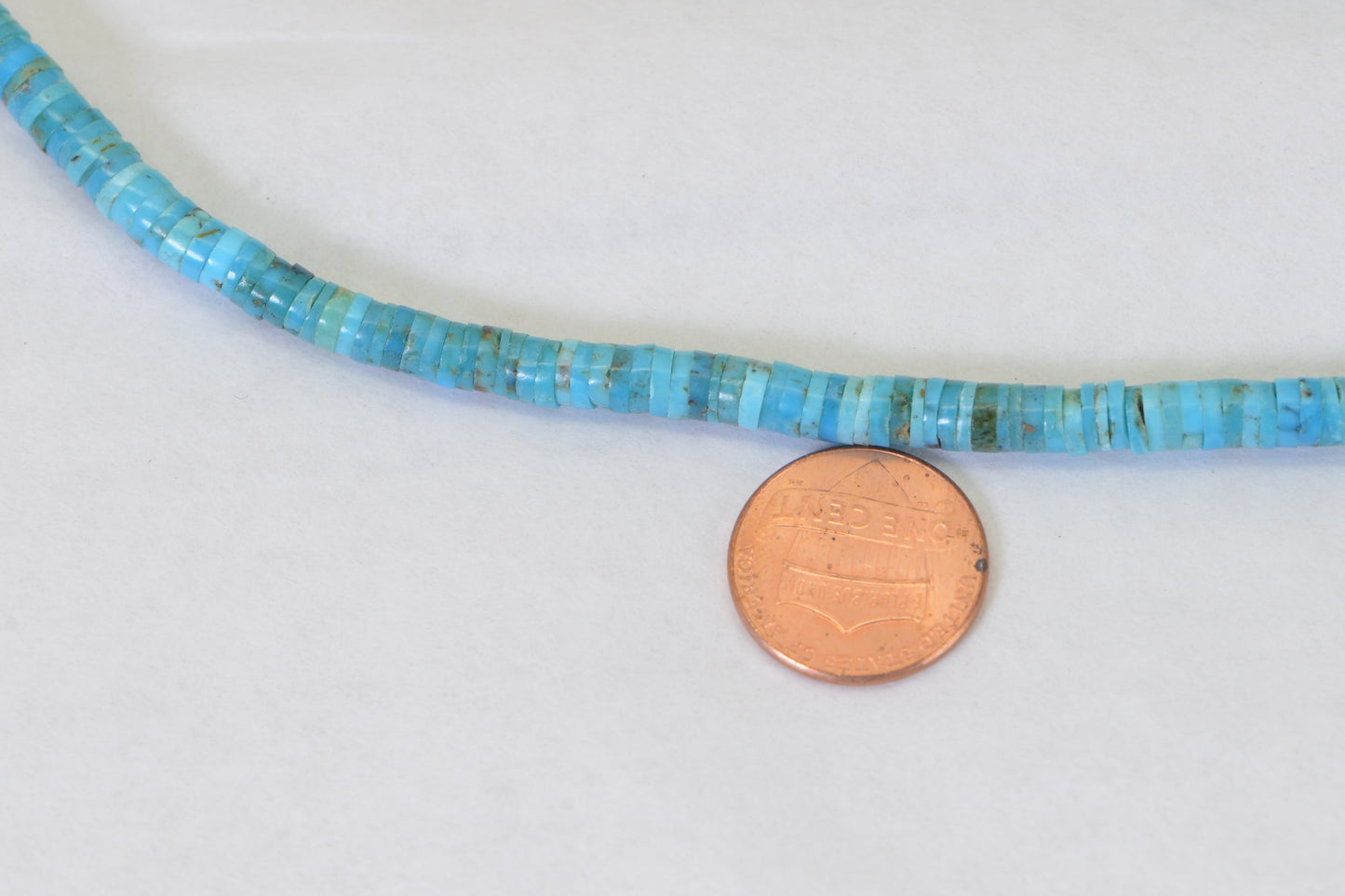 Arizona Turquoise Heishi Beads: Natural Blue Gemstone, 5mm (16 inches strand)