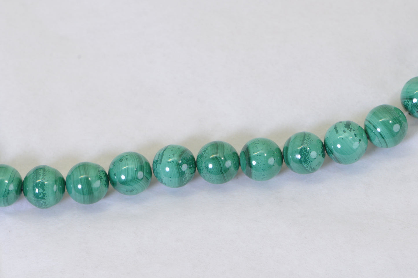 Natural Malachite Round Beads – AAA Quality 16" Strand