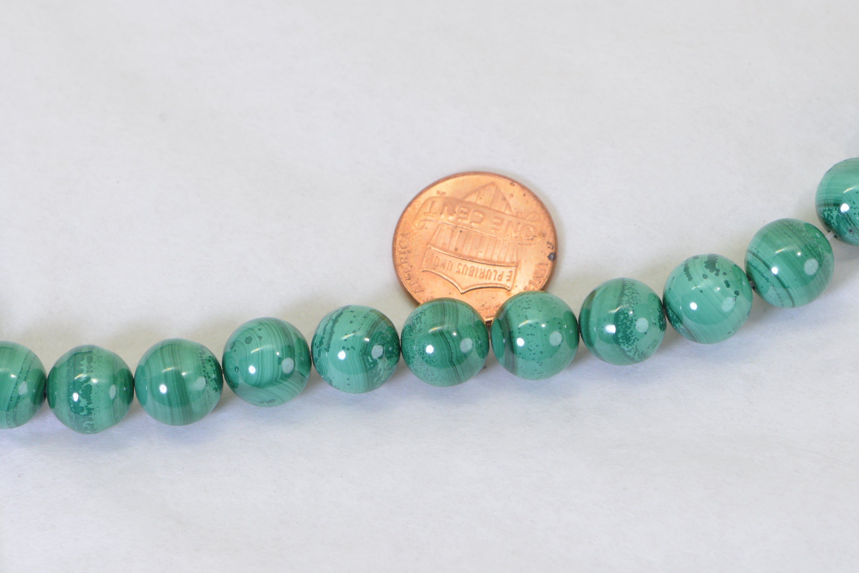 Natural Malachite Round Beads – AAA Quality 16" Strand