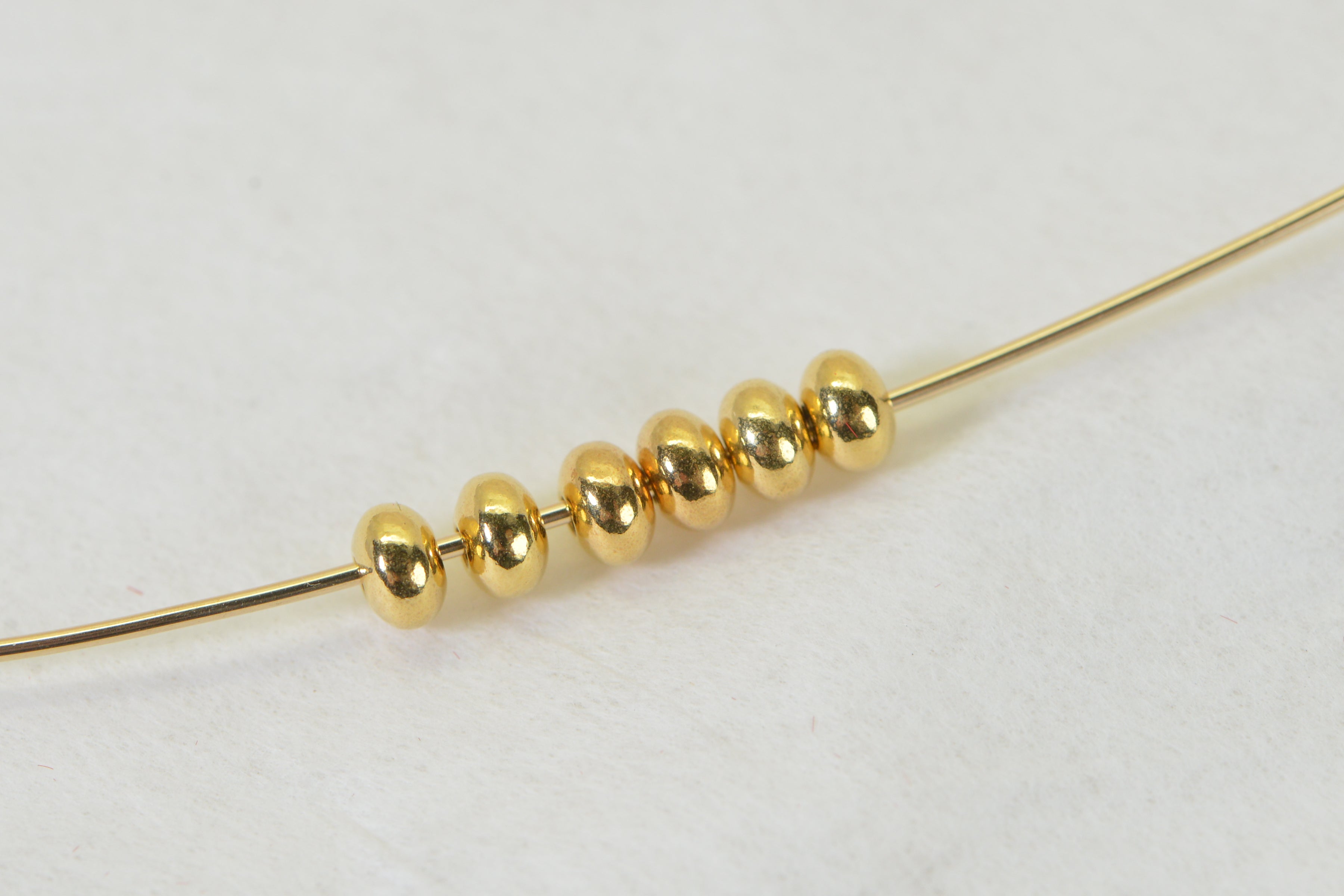 6pc 14K Gold Filled 4.4mm Saucer Beads 1mm Hole 4mm 14K Gold-Filled Saucer Spacer Beads, USA