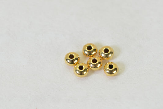 6pc 14K Gold Filled 4.4mm Saucer Beads 1mm Hole 4mm 14K Gold-Filled Saucer Spacer Beads, USA