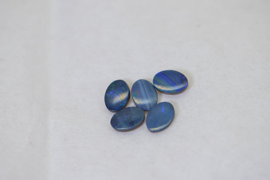 Australian Opal Black blue metalic Oval 7X5mm Lot for 5 pcs