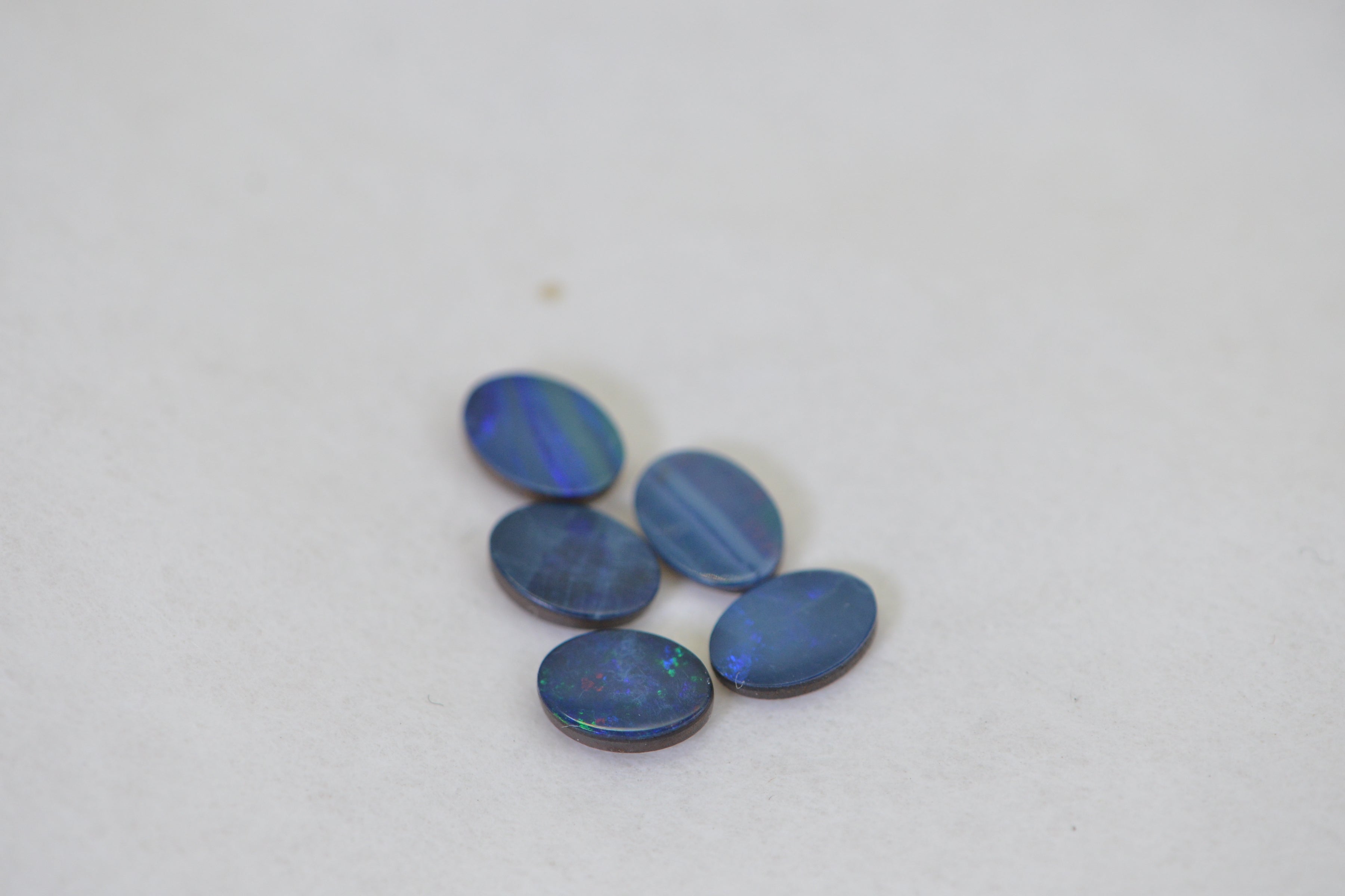 Australian Opal Black blue metalic Oval 7X5mm Lot for 5 pcs