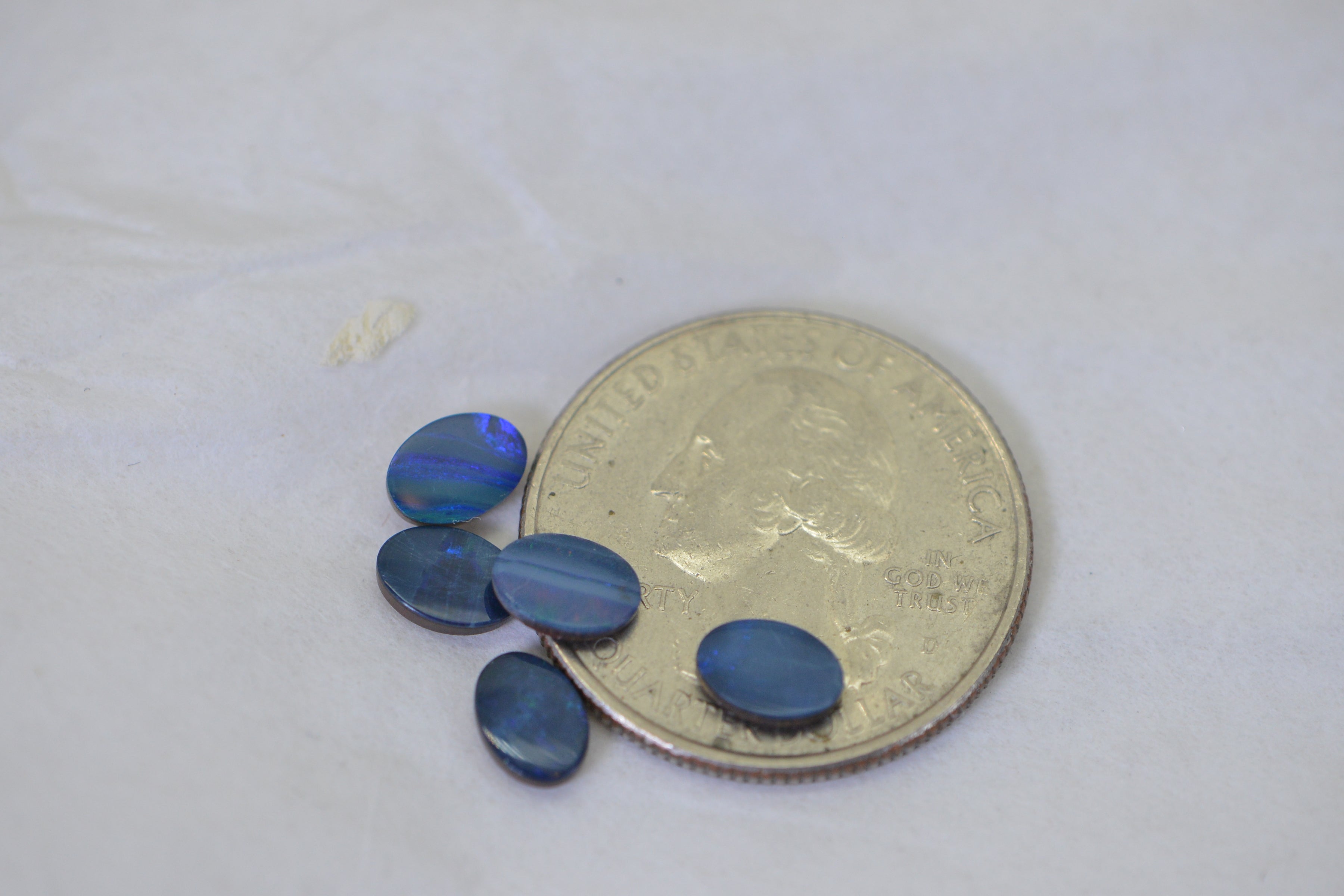 Australian Opal Black blue metalic Oval 7X5mm Lot for 5 pcs