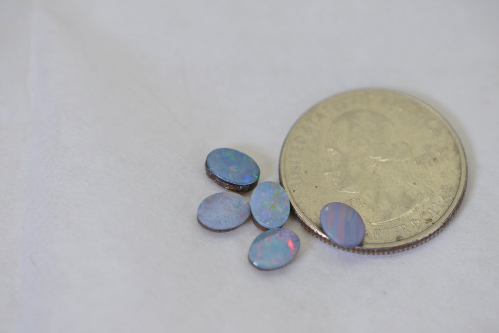 Genuine Australian Opal Doublet Calibrated Cabs , 7X5mm Loose Stones 5 stone per lot