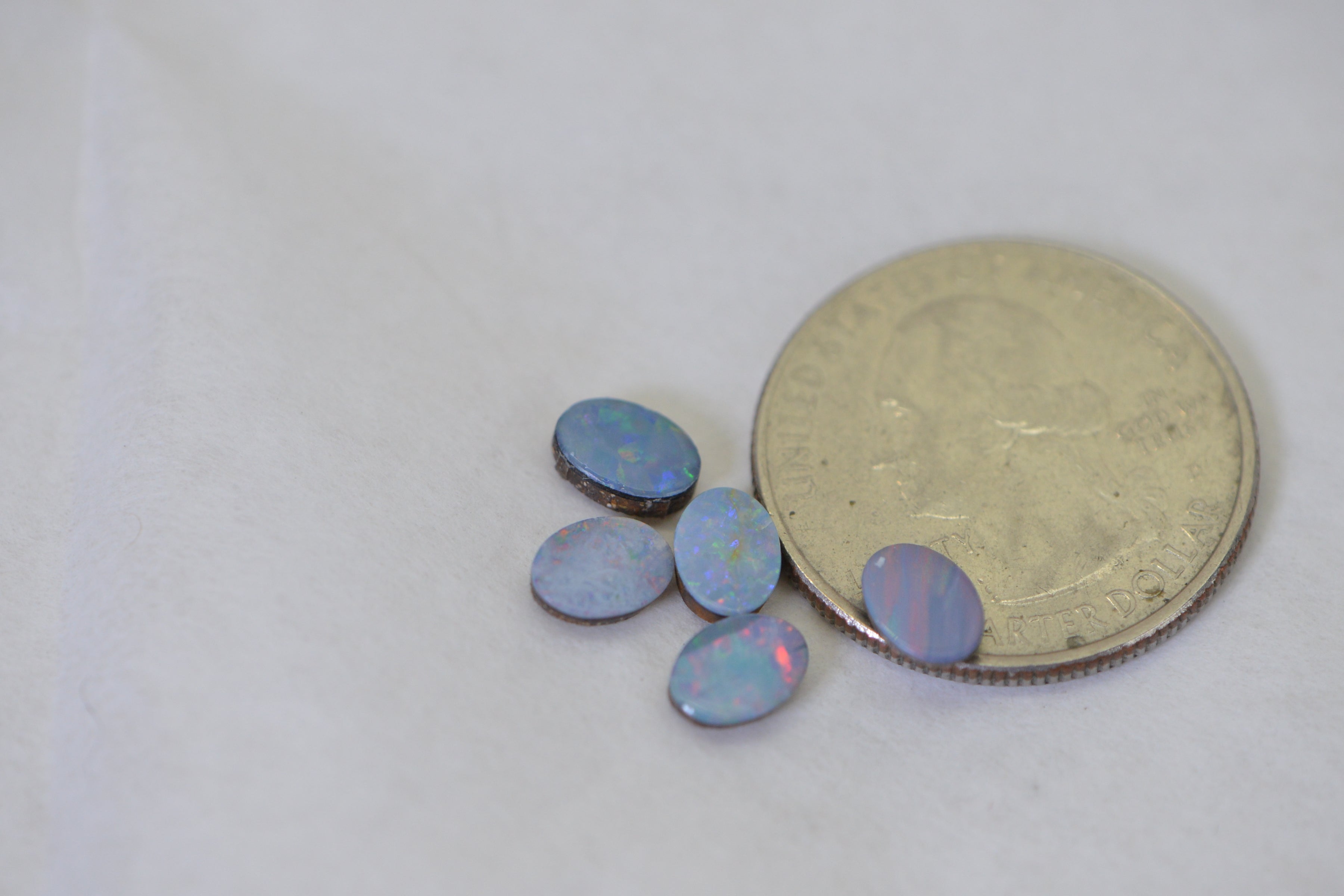 Genuine Australian Opal Doublet Calibrated Cabs , 7X5mm Loose Stones 5 stone per lot